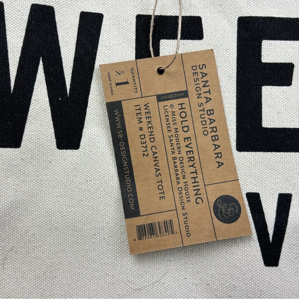 NWT Santa Barbara Design Studio WEEKEND VIBES Canvas Tote Bag - Picture 6 of 6